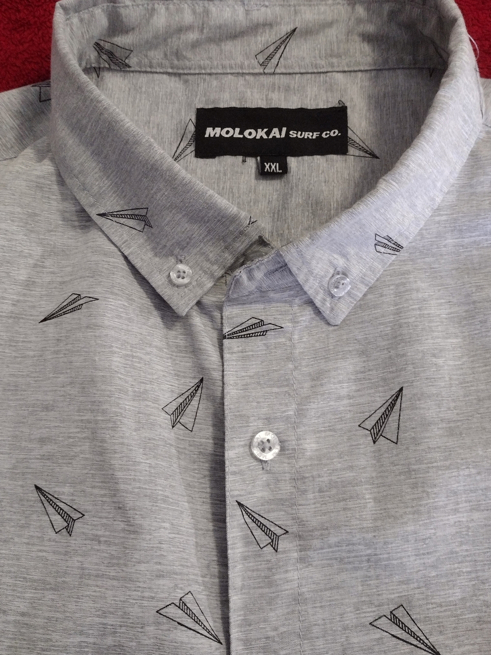 Men's Light Gray Printed Button-Up Shirt